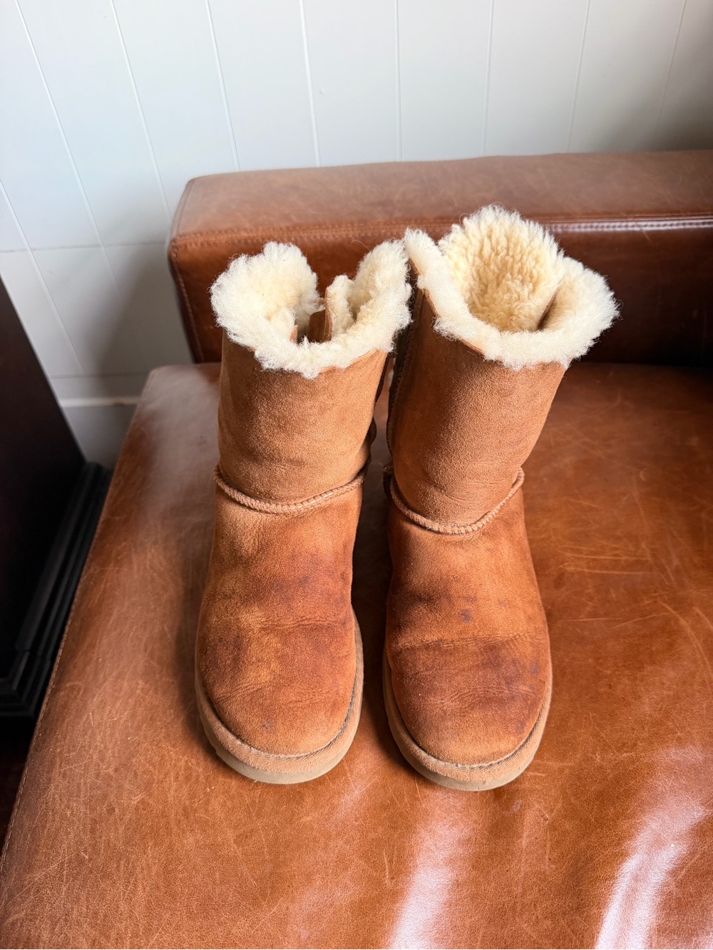 UGG Bailey Bow Corduroy Chestnut Brown Boots